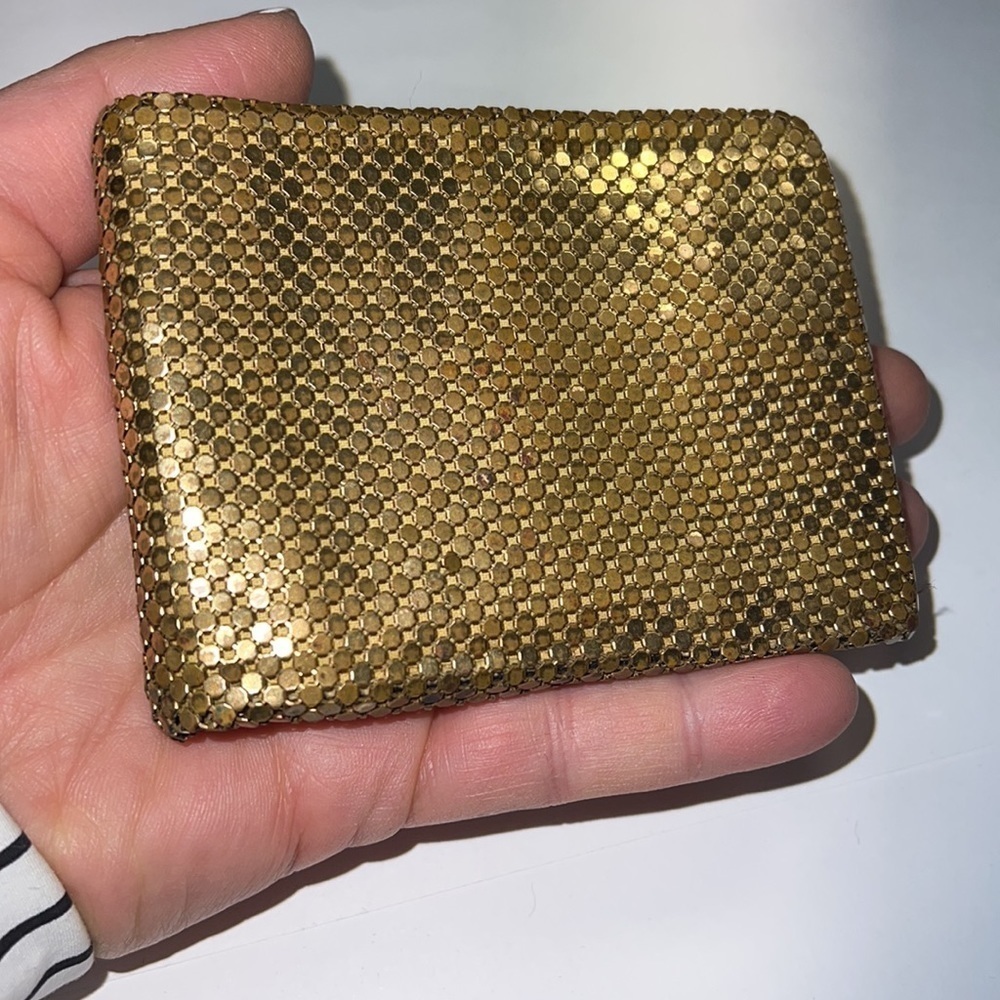 Whiting & Davis Gold Metal Mesh Bi Fold Wallet